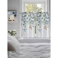 thumbnail image 4 of Tier Curtains 45 Inches Long, Blue Coastal Window Treatment Curtain Drapes, Eucalyptus Leaves Summer Beach Starfish Window Half Privacy Curtains for Bedroom Bathroom, 42"x45", 2 Panels, 4 of 7