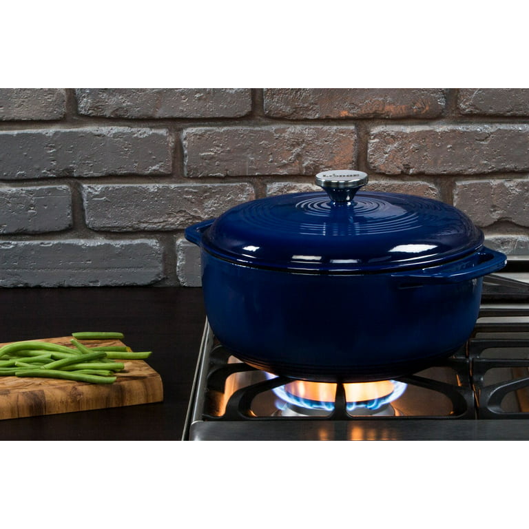 Lodge Cast Iron 6 Quart Enameled Cast Iron Dutch Oven Desert Sage - Lid  Included - Ideal for Slow-Roasting, Simmering, and Baking - Even Cooking in  the Cooking Pots department at