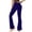 Navy, variant on Duoif V Back Scrunch Butt Flare Leggings for Women Waist Cut Shaped Ruched Bell Bottom Wide Leg Yoga Pants Womens Bottoms Brown S