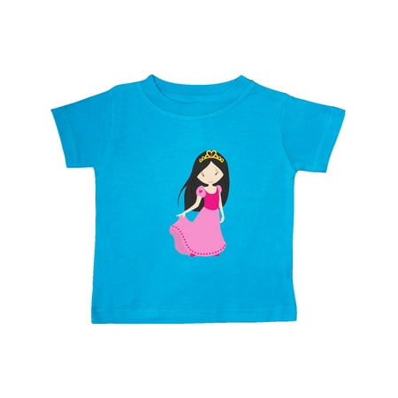 

Inktastic Cute Princess Black Hair Princess In Pink Dress Gift Baby Girl T-Shirt