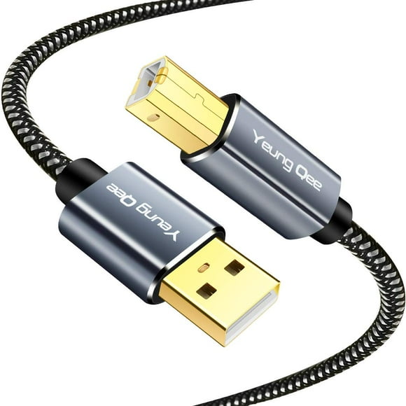 Câble d'Imprimante 20 Pieds, USB Câble d'Imprimante Haute Vitesse USB 2.0 A Mâle pour Taper B Câble de Scanner d'Imprimante Mâle Compatible