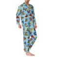 thumbnail image 2 of Fotbe Multicolored Butterflies Pijama de Hombre con Estampado de Manga Larga, Conjunto de 2 Piezas, Ropa de Dormir Suave y Cómoda con Bolsillos-X-Large, 2 of 7