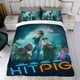 thumbnail image 4 of Hitpig Conjunto de sábanas temático, trío de piezas, cómodo y amigable con la piel, diseño único, regalo de decoración para el hogar para familiares, amigos y fans,135cm *200cm, 4 of 6