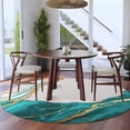 thumbnail image 3 of Round Rugs 6Ft, Turquoise Marble Round Area Rug Washable Indoor Throw Carpet, Modern Ink Painting Art Abstract Soft Non Slip Circle Rug for Office Cabinet Home Decor Aesthetic, 3 of 8