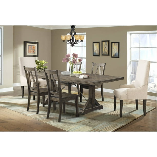 Picket House Furnishings Flynn 7 Piece Dining Set Table 4 Wooden Side Chairs And 2 Parson Com Picket House Furnishings Flynn 7 Piece, Aldridge Dining Table Sam S Club