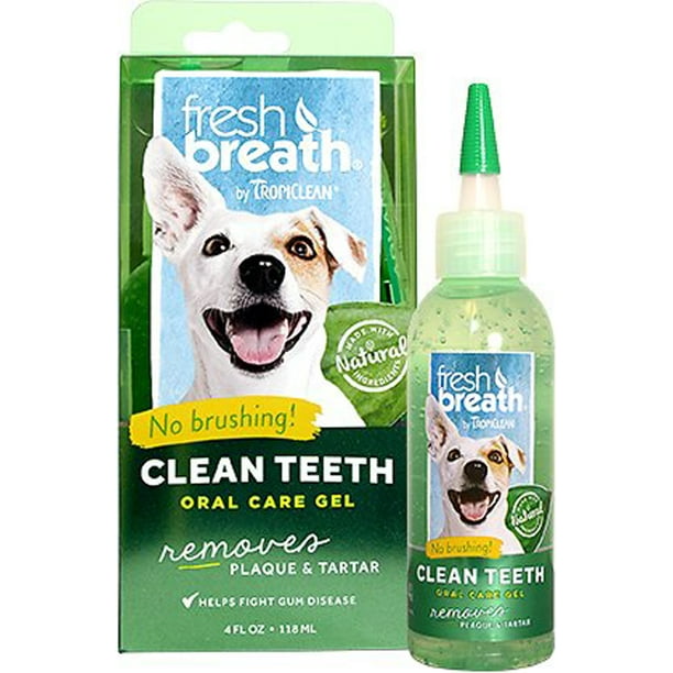Fresh Breath by TropiClean Dog & Cat Clean Teeth Oral Care Gel, 4 oz