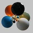 thumbnail image 3 of Beautiful Stilnovo Style 5 Multi Color Shade Sputnik Chandelier Light Fixture Mid Century Brass Chandelier, 3 of 5