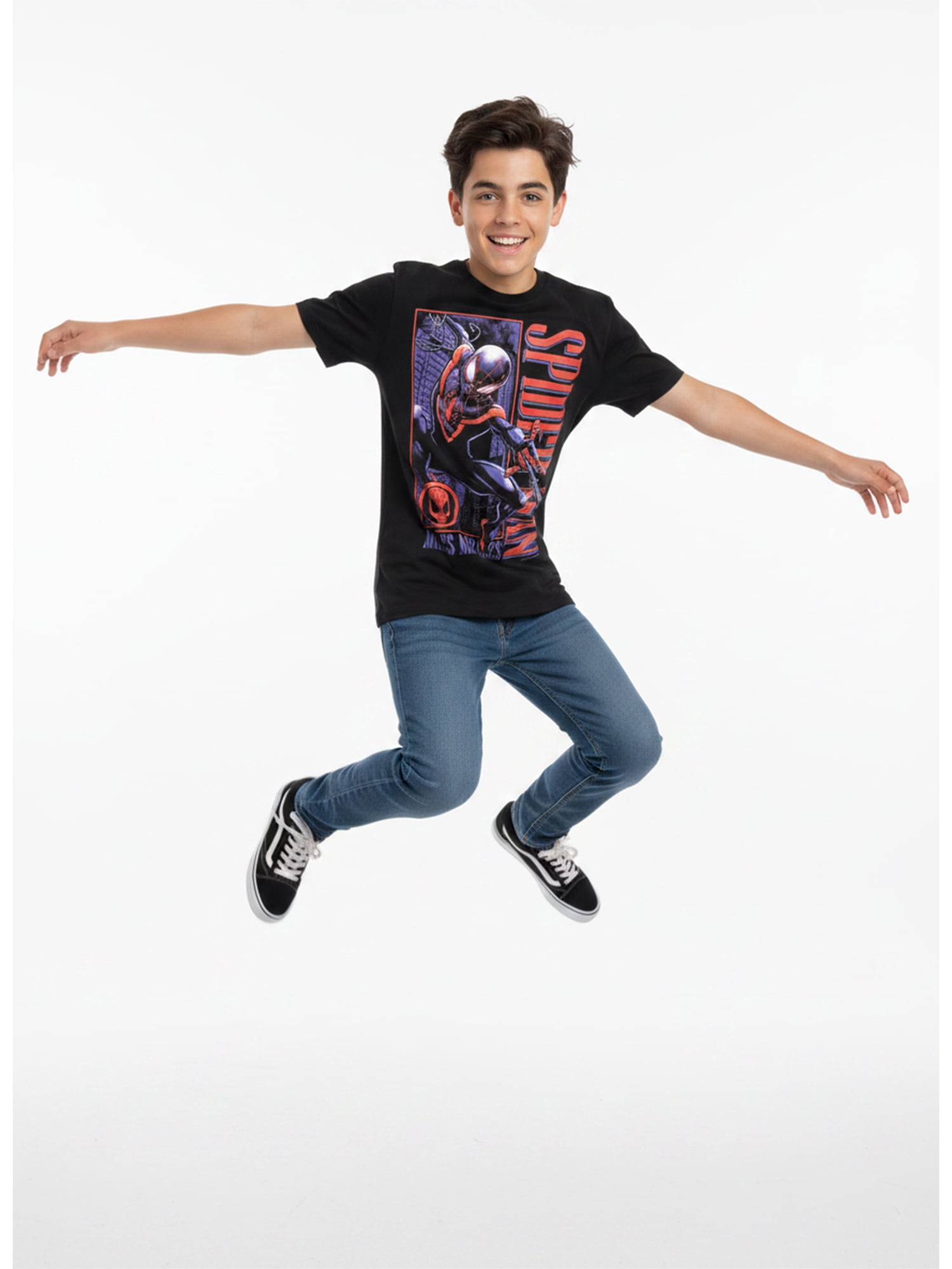 Marvel Spider-Man, Boys' & Big Boys' Graphic T-Shirt, Miles Box, Sizes 4-18