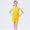 Yellow, variant on KAUOD Girls Latin Dance Jumpsuit Dress with Pearl Sleeve Sequins Tassel Solid Latin Dresses Cute Breathable Smocked Skirts