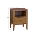 thumbnail image 2 of MUSEHOMEINC California Classic Style Wood Nightstand/End Table with Drawer and Open Cabinet Storage,Nightstand/End Table for Bedroom/Living Room,Honey Brown Finish…, 2 of 8