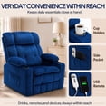 thumbnail image 4 of 26in Oversized Lift Chair for Elderly, LEGAHOME Large Power Lift Recliner Chair with Massage and Heat, Massage Recliner Chair for Big and Tall Adults, with Infinite Position and Side Pocket, Blue, 4 of 8