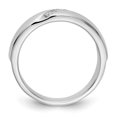 thumbnail image 2 of 14K White Gold Ring Band Wedding Diamond Round Men's , Size 7, 2 of 7