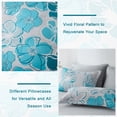 thumbnail image 4 of Flymme King Size Comforter Sets,7 Pieces Blue Bed in a Bag Floral Comforter and Sheet Set,Soft Microfiber Complete Bedding Sets for All Seasons, 4 of 8
