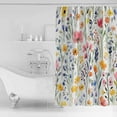 thumbnail image 4 of Small Stall Shower Curtain 36x78 Inch Narrow Half Size Colorful Spring Floral Bath Curtains Bathroom Decor Country Summer Botanical Waterproof Fabric Shower Curtain Set with Hooks 36 Inch, 4 of 6