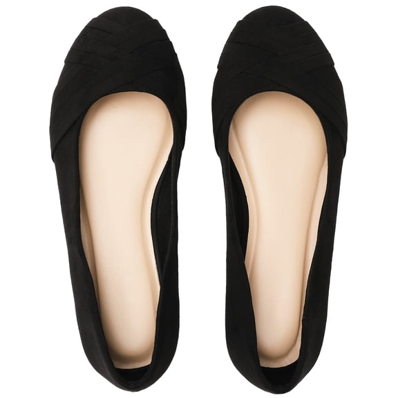 Women's Wide Width Ballet Flats - Casual Comfortable Round Toe Plus Size Flat Shoes