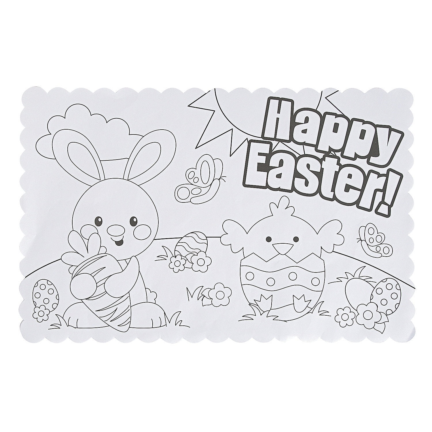 Color Your Own Easter Paper Place Mat 1Dz Craft Kits 12 Pieces