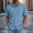 Blue, variant on Men's Cotton Linen Button Down Shirt Short Sleeve Casual Vintage Collared Tops with 2 Chest Pockets
