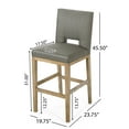 thumbnail image 4 of Noble House Elmcrest Fabric Upholstered 31 Inch Barstools, Set of 2, Deep Gray and Weathered Natural, 4 of 8
