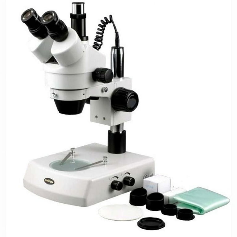 AmScope 3.5X-180X Trinocular Stereo Zoom Microscope with Dual