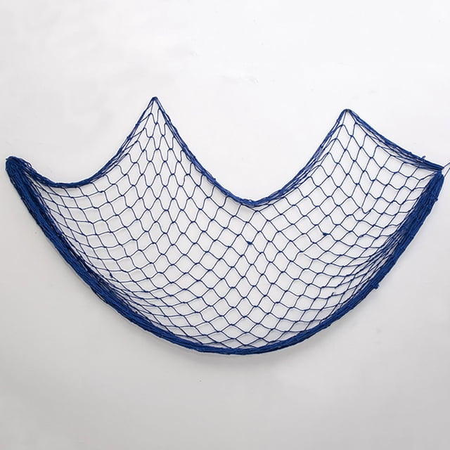 BESTYASH Nautical Fish Net Wall Hanging Sky Blue for Rustic Beach House and Coastal Room Decor