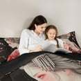 thumbnail image 5 of Homewish Tradition Geisha Girl Full Size Comforter Sets,Japanese Ukiyo-E Bedding Comforter Set,Red Black Bedding Sets For Men Women,Microfiber Bedroom Decor Reversible,3pcs, 5 of 8