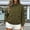 Army Green, variant on Women's Stand Collar Full Zip Long Sleeve Utility Jacket With Large Patch Pockets Ribbed Hem Outerwear For Weekend Errands Pink L