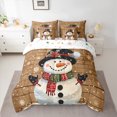 thumbnail image 3 of Manfei Kawaii Winter Snowman Bedding Comforter Set 7pcs, Happy New Year Queen Bedding Sets, Teens Boys Girls Kids Reversible Queen Sheet Sets, Luxury Bedroom Decor, 3 of 8
