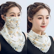 Sayhi Women Face Scarf Mask Chiffon Face Covers Filter Pocket Balaclava with Ear Loop and Snap