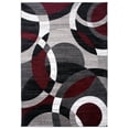 thumbnail image 4 of Tapis Abstrait Moderne Rond 9' X 12' Rouge, 4 of 10