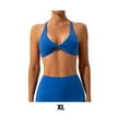 thumbnail image 4 of Hi,Fancy 1 Set Chinlon Nylon Sports Underwear Solid Color Replacement Breathable Wire Free Running Jogging Bodybuilding Vest Bra Blue XL, 4 of 5