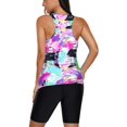thumbnail image 3 of Maillots de Bain Tankini à Imprimé Color Block pour Femmes avec Capris de Bain s-TTTG, 3 of 5