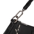 thumbnail image 4 of Wrangler Shoulder Bag for Women Denim Canvas Small Hobo Purse with Stitched Detail & Back Zipper Pocket, Black, 4 of 6