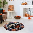 thumbnail image 5 of Halloween Circular Rug Ghost Pumpkin Optical Illusion Floor Mat Round Non Slip Doormat Gothic Halloween Carpet Washable Polyester Area Rug for Bedroom Entryway Party Porch Decoration, 5 of 6