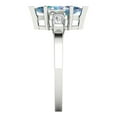 thumbnail image 3 of 2 ct Marquise Cut Blue Moissanite 3 Stone 18K White Gold Womens Engagement Ring, 3 of 6