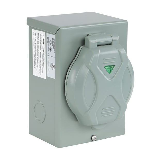 BISupply Generator Inlet Box 30 Amp 3 Prong L530P 125V Generator Connection Box