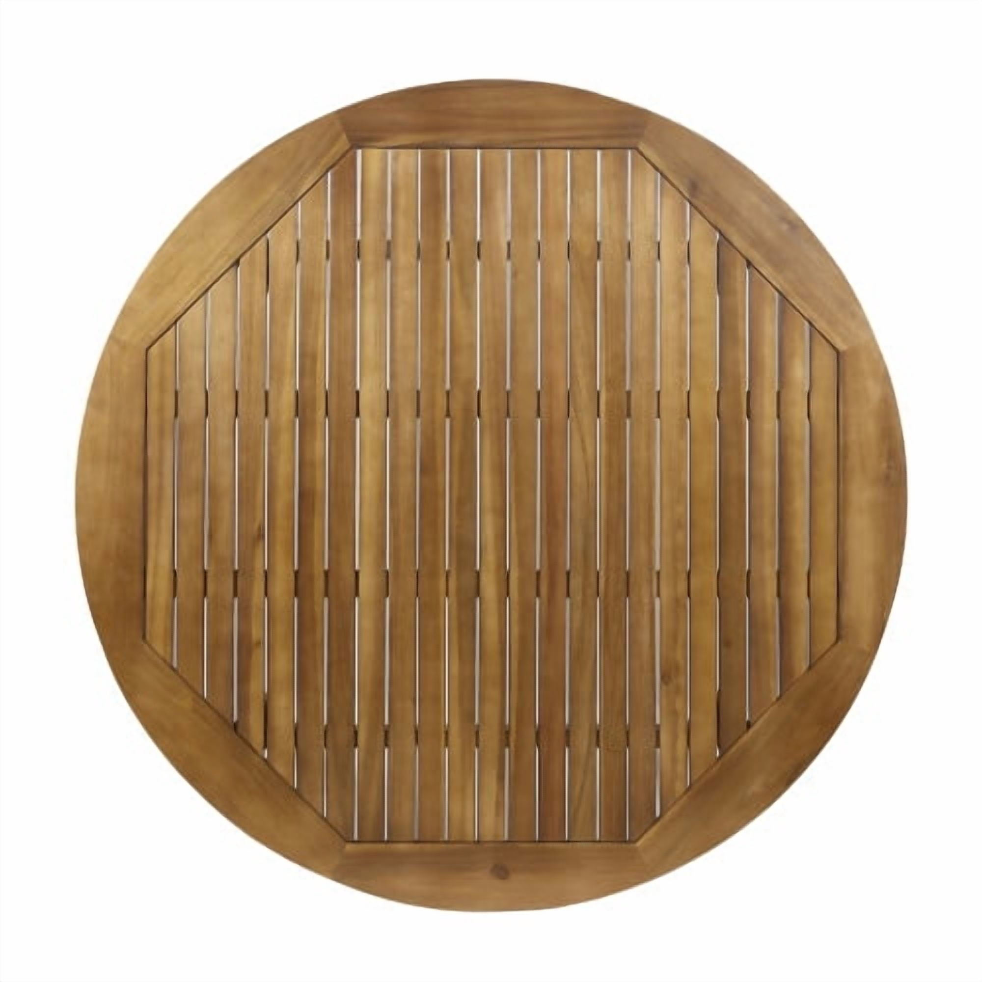 Dining Table 47.25 Inch Round, Outdoor Acacia Wood Teak Finish Table for Patio Garden, Teak