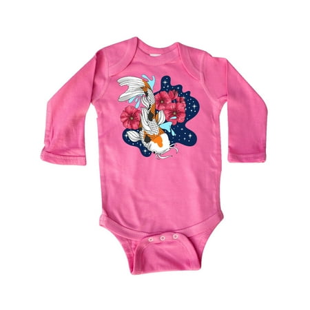 

Inktastic Japanese Koi Fish Pond with Stars Gift Baby Boy or Baby Girl Long Sleeve Bodysuit