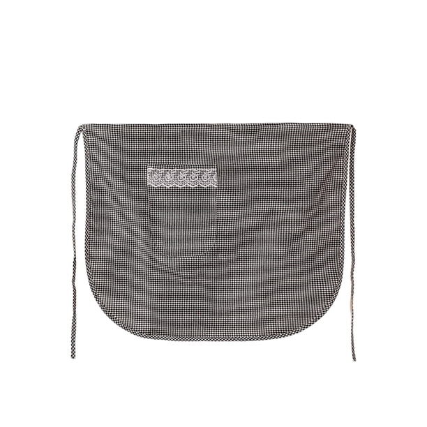 Cateissary Medio delantal corto con bolsillo Delantales Chica Trabajo Traje de sirvienta de cocina para mujeres Jardinería Arte Restaurante Suministros de limpieza para el hogar Negro
