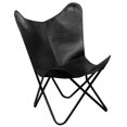thumbnail image 1 of vidaXL Butterfly Chair Black Real Leather, 1 of 4
