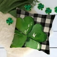 thumbnail image 6 of St Patricks Day Clover Decorative Throw Pillow Cover 16x16 Set of 4, Black White Buffalo Plaid Check Lucky Charms Shamrock Outdoor Pillowcase, Spring March Hat Gift Cushion Case Home Decor, 6 of 6