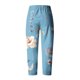 thumbnail image 5 of ICHUANYI Clearance Women's Casual Pocket Slim High Elastic Waist Print Sports Cotton And Linen Pants(Light Blue, S) ICHUANYI WER2023081115811, 5 of 5