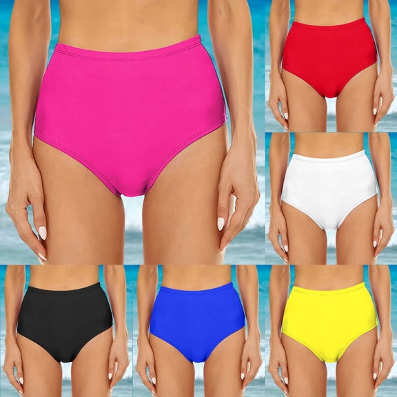 THDHVS Bikini Bottoms,Swim Shorts Women,Solid Color Swim Shorts StretchComfortable for Beach or Swimming White