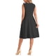 thumbnail image 3 of Vestido de cóctel elegante Inspire Chic para mujer, vestido midi formal sin mangas y con vuelo, talla XS, color negro, 3 of 5