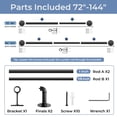 thumbnail image 6 of 1 Inch Industrial Adjustable Curtain Rod for Windows 72 to 144,Indoor/Outdoor Pipe Wrap Around Curtain Rod, 6 of 9