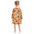 thumbnail image 3 of Girls' long-sleeved dress Pumpkin Bat Girls' A-line dress with ribbed cuffs Soft and comfortable, 3 of 6
