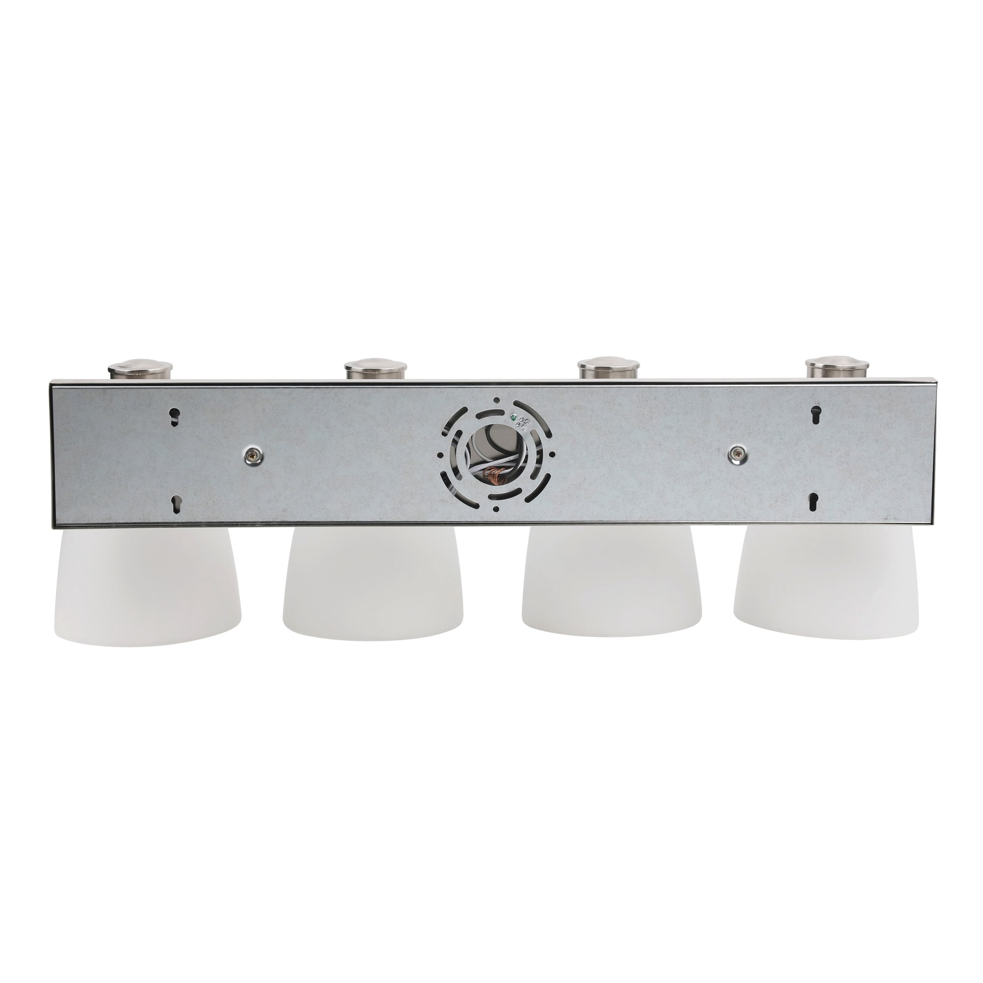 Marcell 4-Light Satin Nickel Vanity Light with Frosted Glass Shades