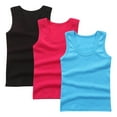thumbnail image 2 of BRGZLK 3 Pack Kids Undershirts Tank Tops Girls Summer Trendy Solid Base Sleeveless Top Cotton Super Soft Round Neck Camisoles Navy 13-14 Years, 2 of 3