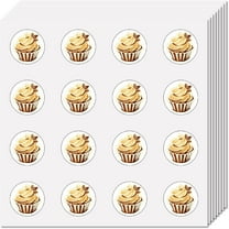 128Pcs Cupcake Stickers DIY for Scrapbooking Small Decal Bulk Sticker Round Dot Stickers Reward Encouragement Motivational DIY for Toddlers Student Planner Dessert Water Bottle Party 2.5x2.5cm