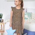 thumbnail image 4 of Fotbe Leopard Print-2 Vestido de Dormir para Niñas de 3 a 10 Años, Mangas Cortas, Estilo Princesa, Pijama Camisón con Mangas Voladas-Medium, 4 of 6