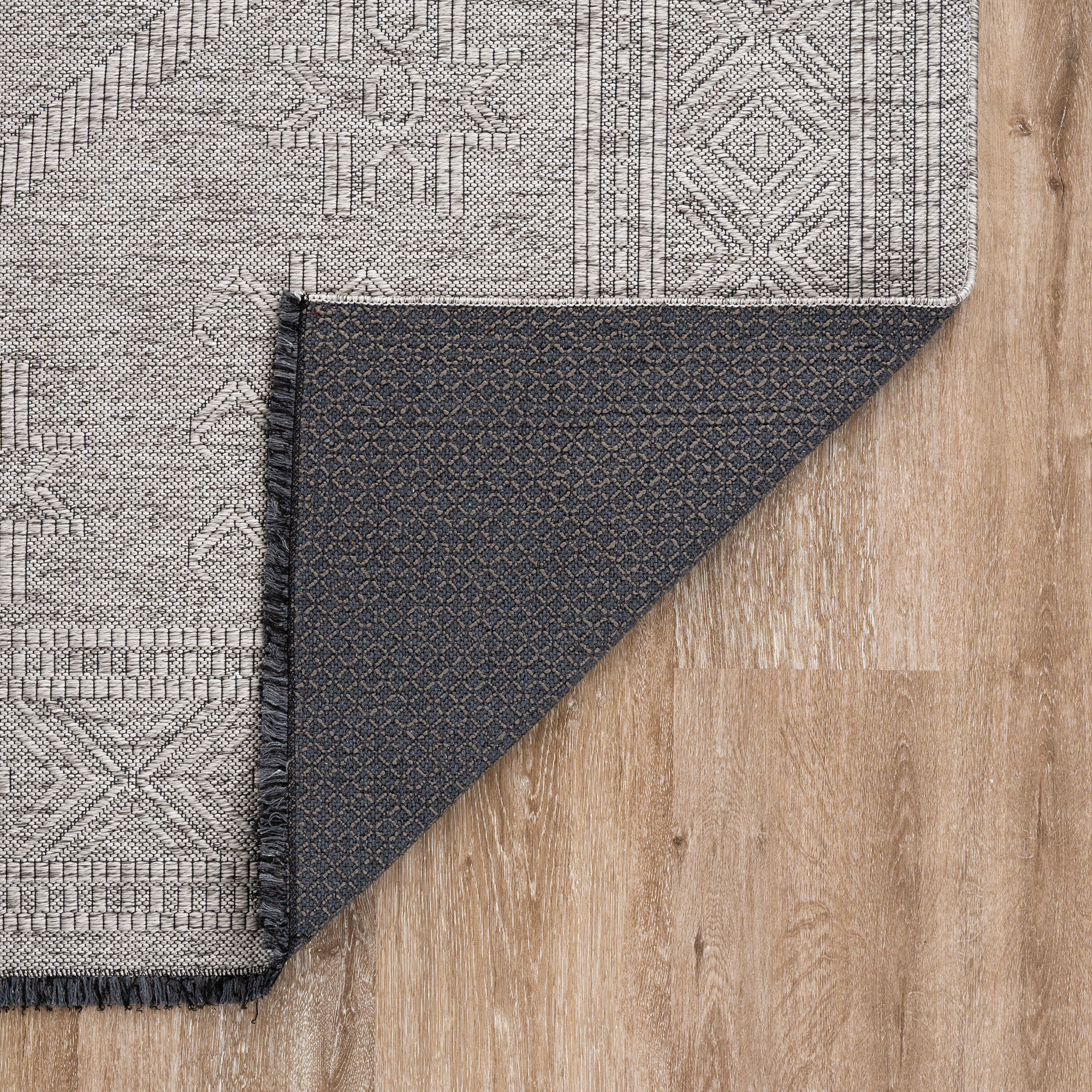 Alma Transitional 2' x 7.7' Light Gray and Stone Grey, Machine Washable Polyester & Cotton Indoor Area Rug